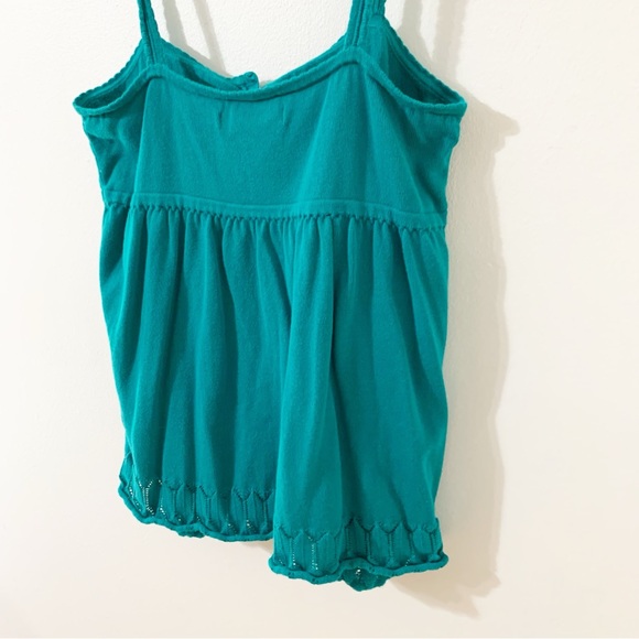 Old Navy Knit Sweater Top Scallop Thin Strap Button Front Decorative Knit at Hem - Picture 10 of 13